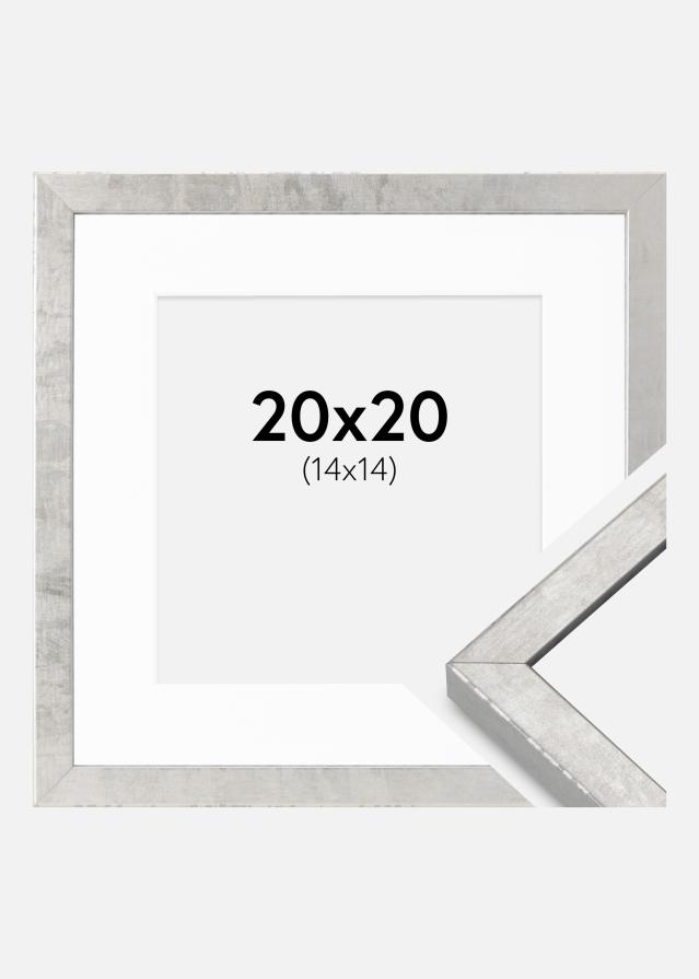 Okvir Ares Srebrna 20x20 cm - Paspartȗ Bela 15x15 cm