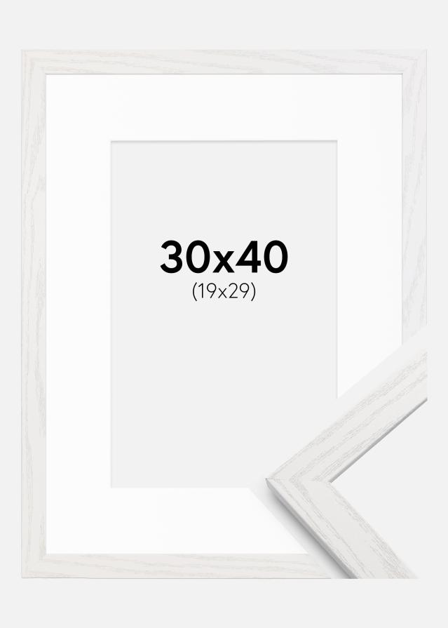 Okvir Stilren Bela hrast 30x40 cm - Paspartȗ bel 20x30 cm