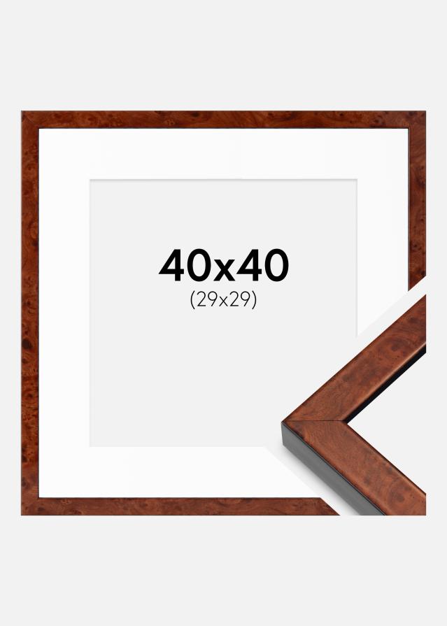 Okvir Hermes oreh 40x40 cm - Paspartȗ Bela 30x30 cm