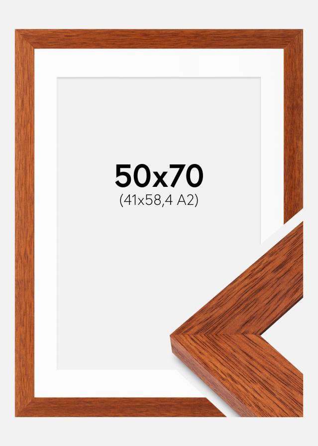 Okvir Juno Češnja 50x70 cm - Paspartȗ Bela 42x59,4 cm