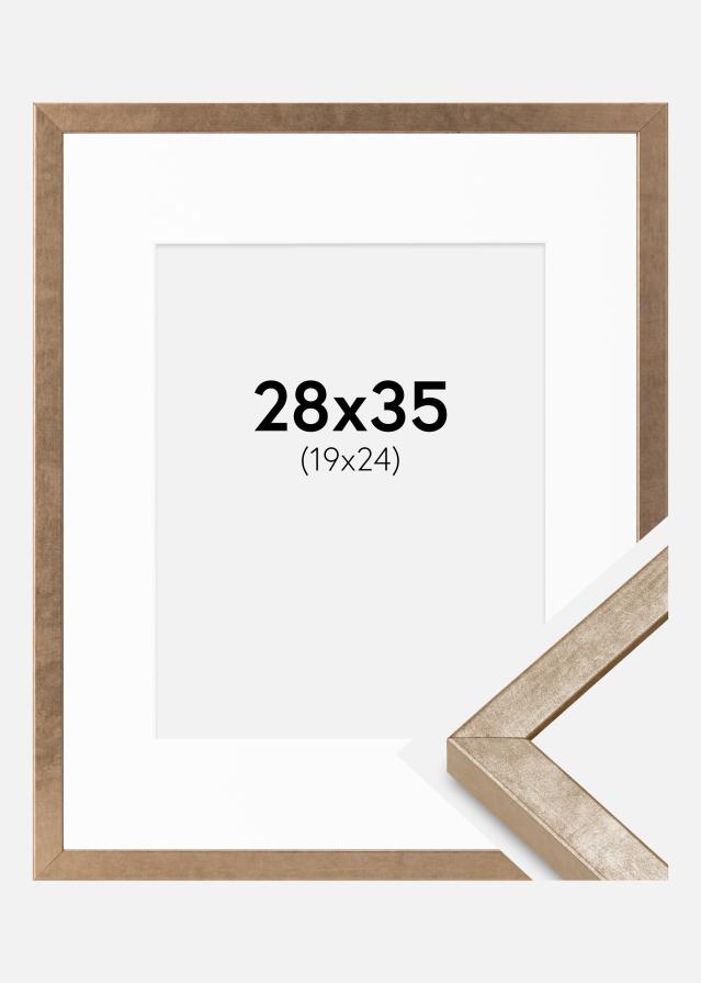 Okvir Ares medenina 28x35 cm - Paspartȗ Bela 20x25 cm