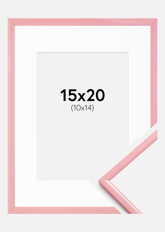 Okvir New Lifestyle roza 15x20 cm - Paspartȗ Bela 11x15 cm