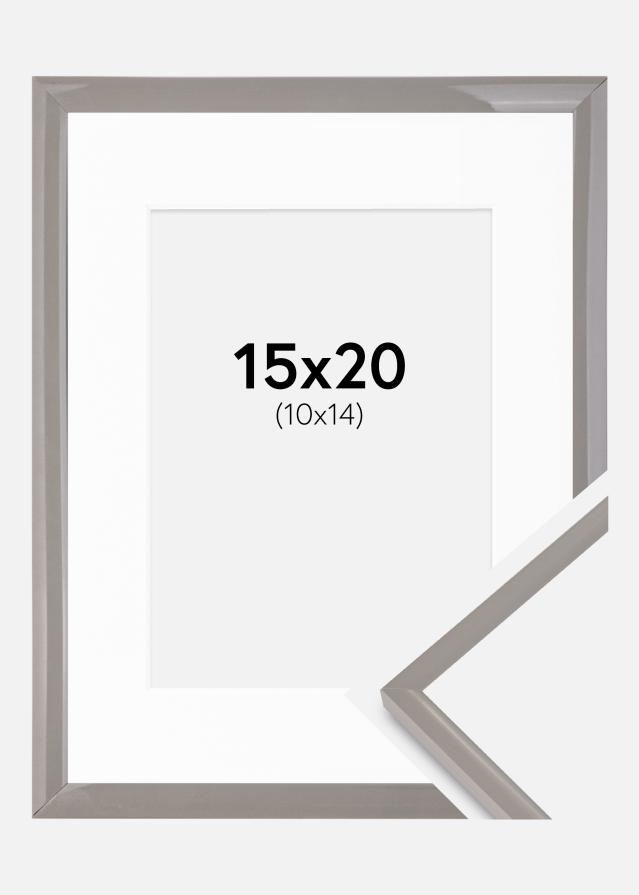 Okvir New Lifestyle zemeljsko siva 15x20 cm - Paspartȗ Bela 11x15 cm