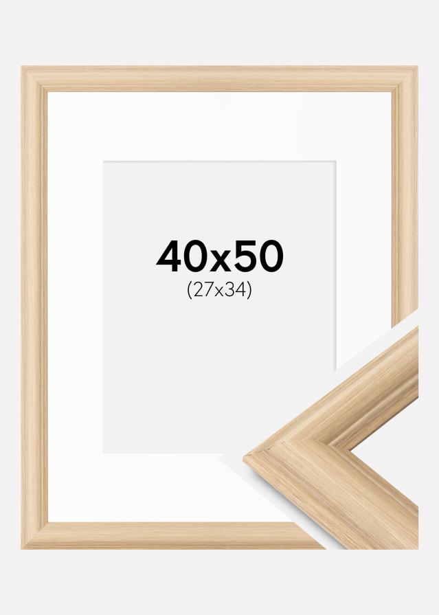 Okvir Västkusten Hrast 40x50 cm - Paspartŭ Bela 28x35 cm