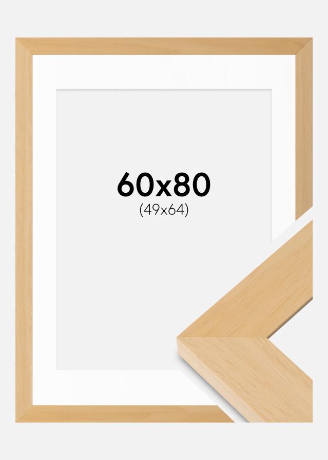 Okvir Juno les 60x80 cm - Paspartȗ Bela 50x65 cm