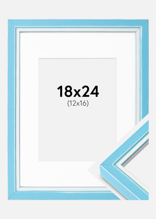 Okvir Diana svetlo modra 18x24 cm - Paspartȗ Bela 13x17 cm