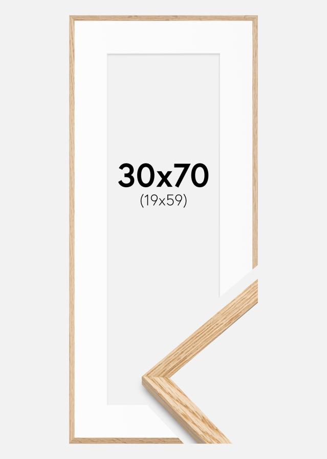 Okvir Tanek hrast 30x70 cm - Paspartŭ Bela 20x60 cm