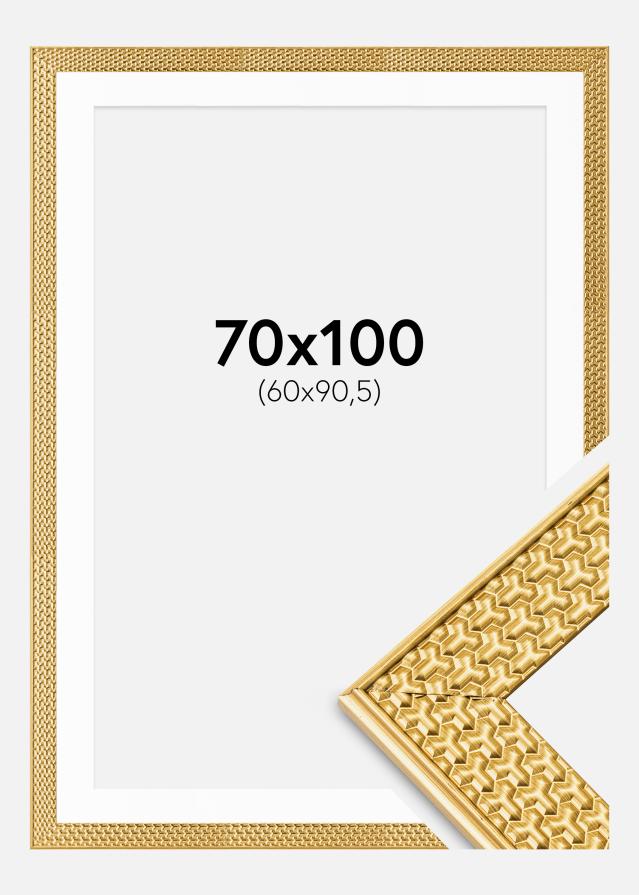 Okvir Grace Zlata 70x100 cm - Paspartŭ Bela 61x91,5 cm