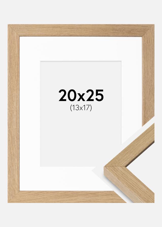 Okvir Hermes naravno hrast 20x25 cm - Paspartȗ Bela 14x18 cm