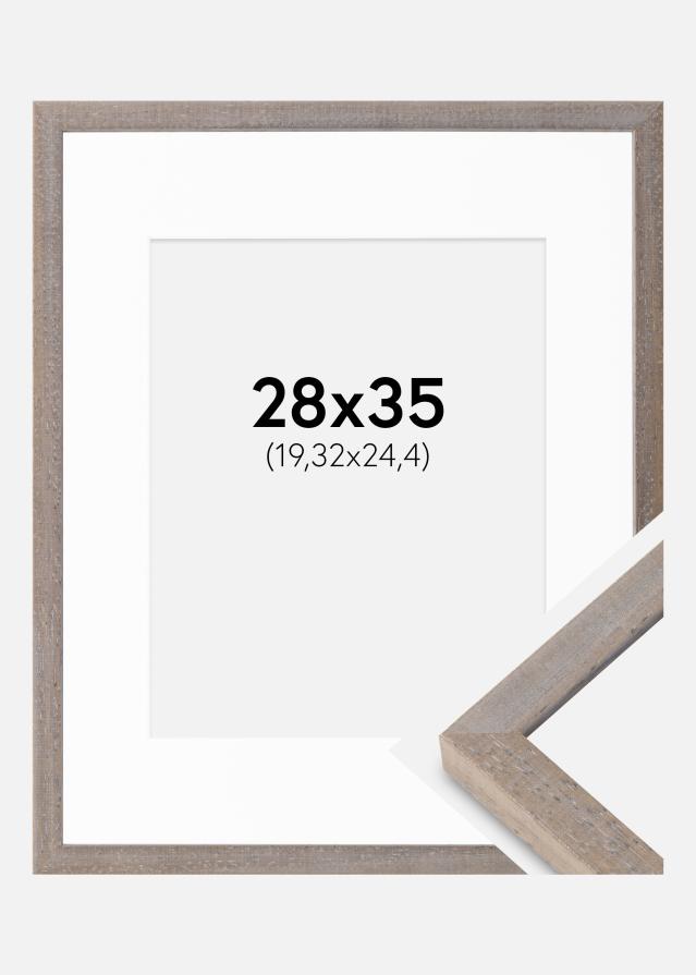 Okvir Ares siva 28x35 cm - Paspartȗ Bela 8x10 inches