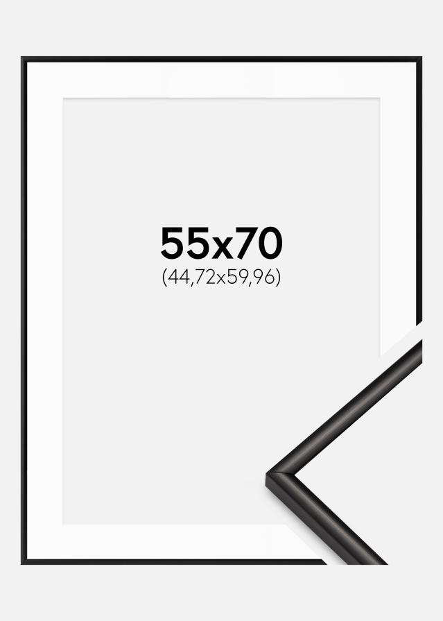Okvir Scandi mat črna 55x70 cm - Paspartȗ Bela 18x24 inches