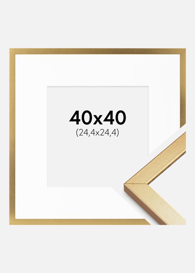 Okvir Minerva zlato 40x40 cm - Paspartȗ Bela 10x10 inches