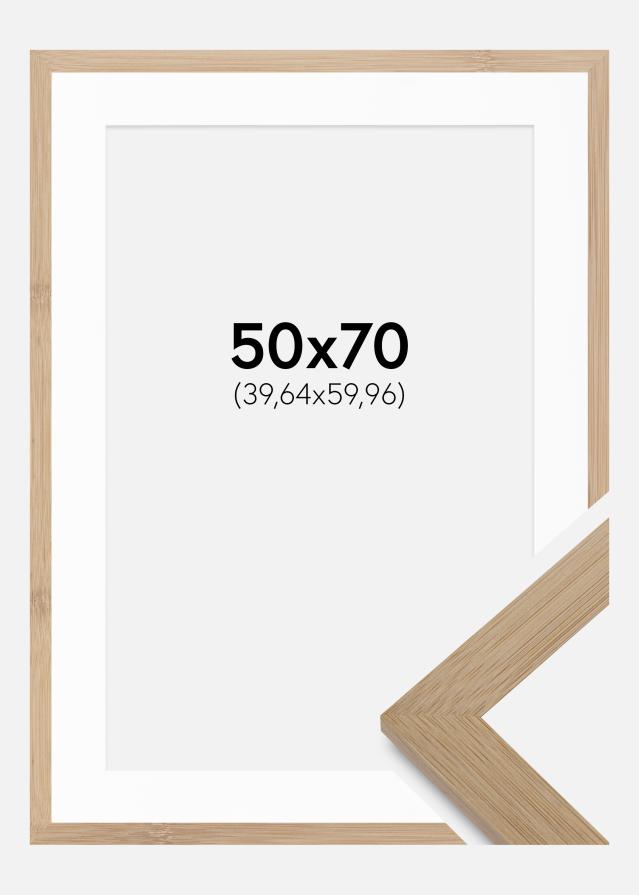 Okvir Hoei Bamboo 50x70 cm - Paspartȗ Bela 16x24 inches