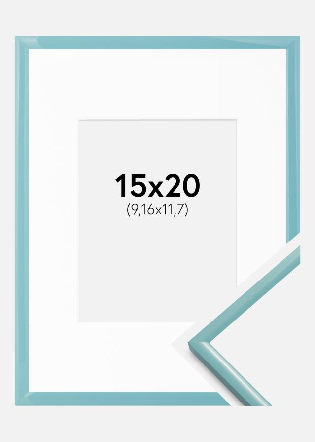Okvir New Lifestyle turkizna 15x20 cm - Paspartȗ Bela 4x5 inches