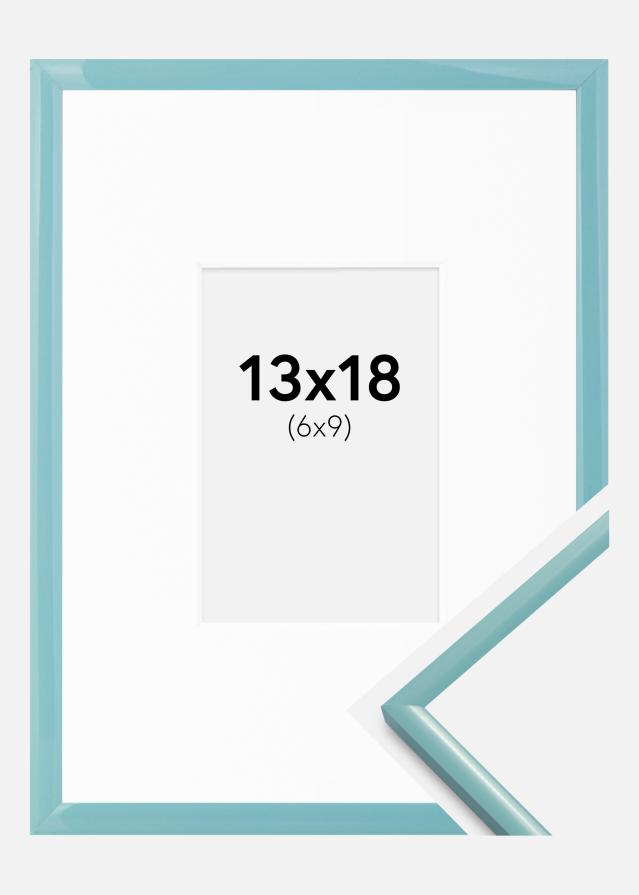 Okvir New Lifestyle turkizna 13x18 cm - Paspartȗ Bela 7x10 cm
