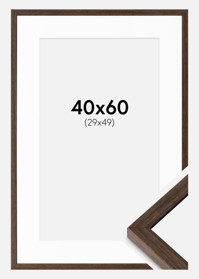 Okvir Ares oreh 40x60 cm - Paspartȗ Bela 30x50 cm