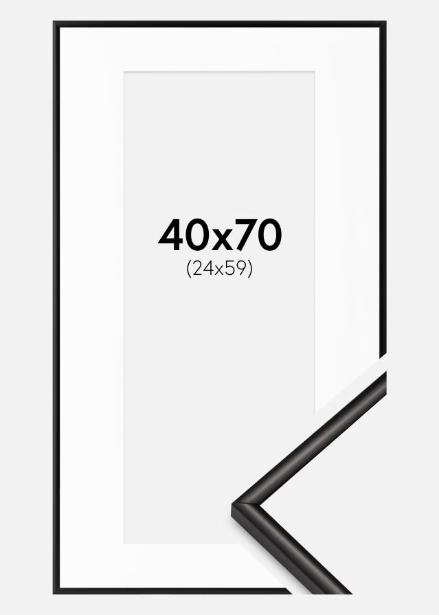 Okvir Scandi mat črna 40x70 cm - Paspartȗ Bela 25x60 cm