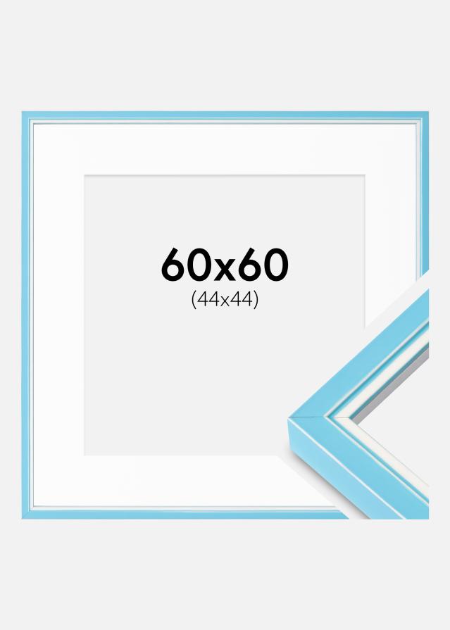 Okvir Diana svetlo modra 60x60 cm - Paspartȗ bela 45x45 cm
