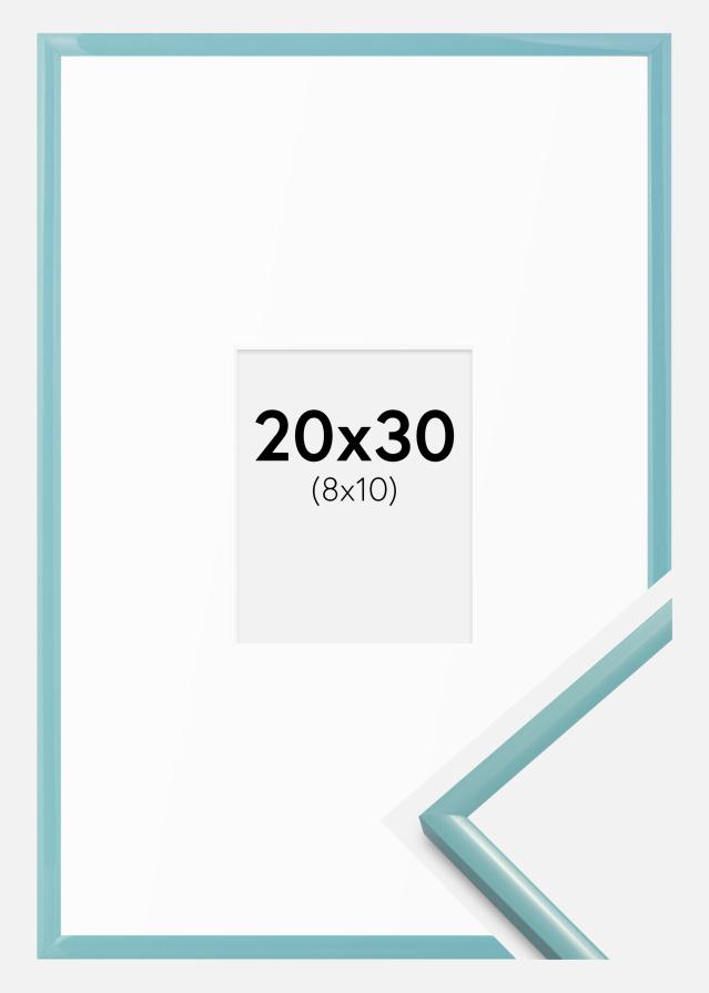 Okvir New Lifestyle turkizna 20x30 cm - Paspartȗ Bela 9x11 cm