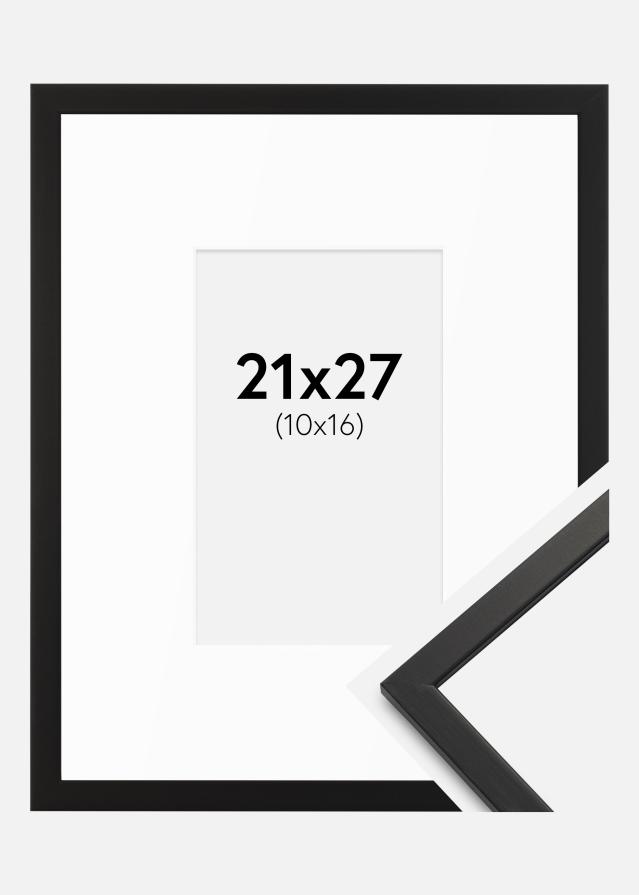 Okvir Edsbyn črna 21x27 cm - Paspartȗ Bela 11x17 cm
