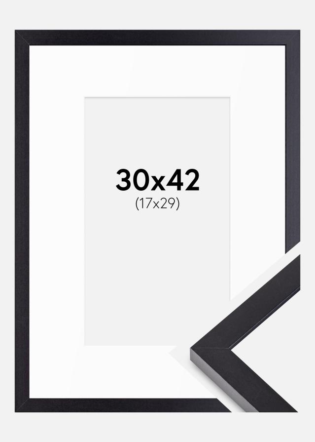 Okvir Selection črna 30x42 cm - Paspartȗ Bela 18x30 cm