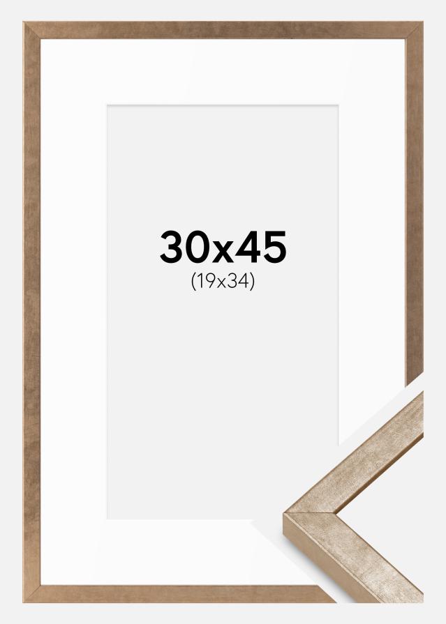 Okvir Ares medenina 30x45 cm - Paspartȗ Bela 20x35 cm