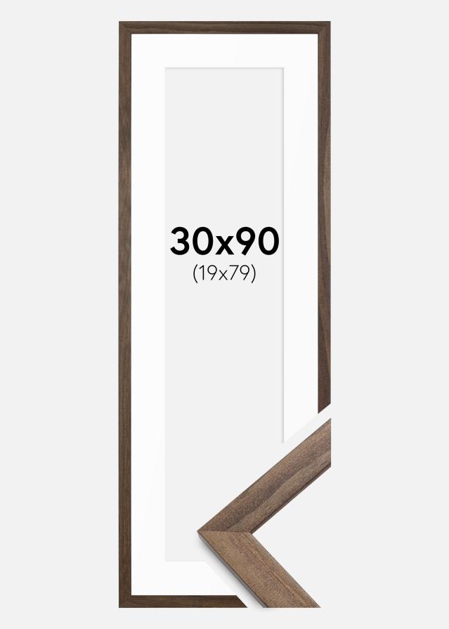 Okvir Stilren oreh 30x90 cm - Paspartȗ Bela 20x80 cm