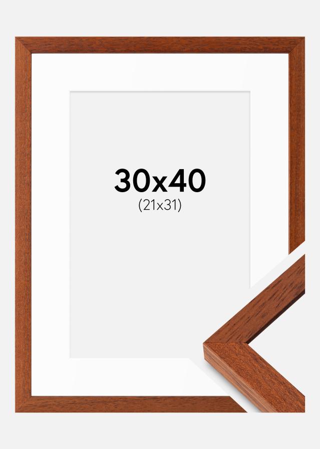 Okvir Hermes Češnja 30x40 cm - Paspartȗ Bela 22x32 cm
