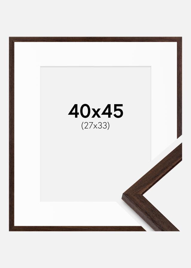 Okvir Edsbyn oreh 40x45 cm - Paspartȗ Bela 28x34 cm