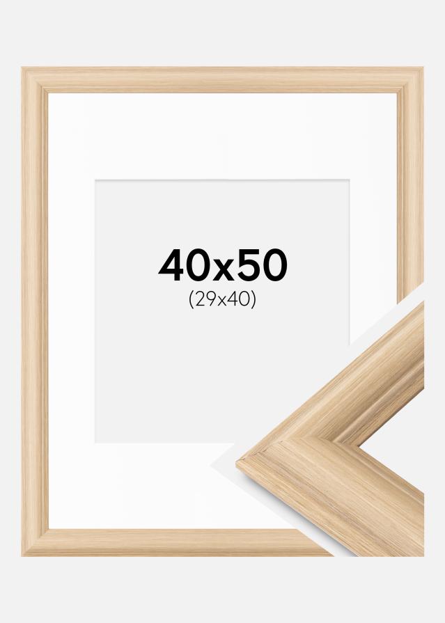 Okvir Västkusten hrast 40x50 cm - Paspartȗ Bela 30x41 cm