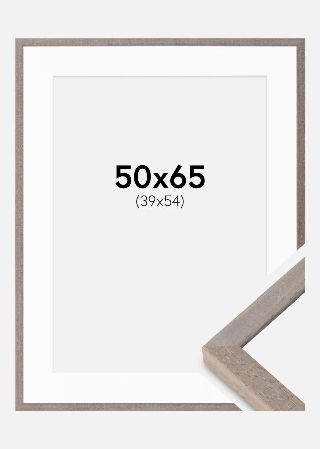 Okvir Ares siva 50x65 cm - Paspartȗ Bela 40x55 cm