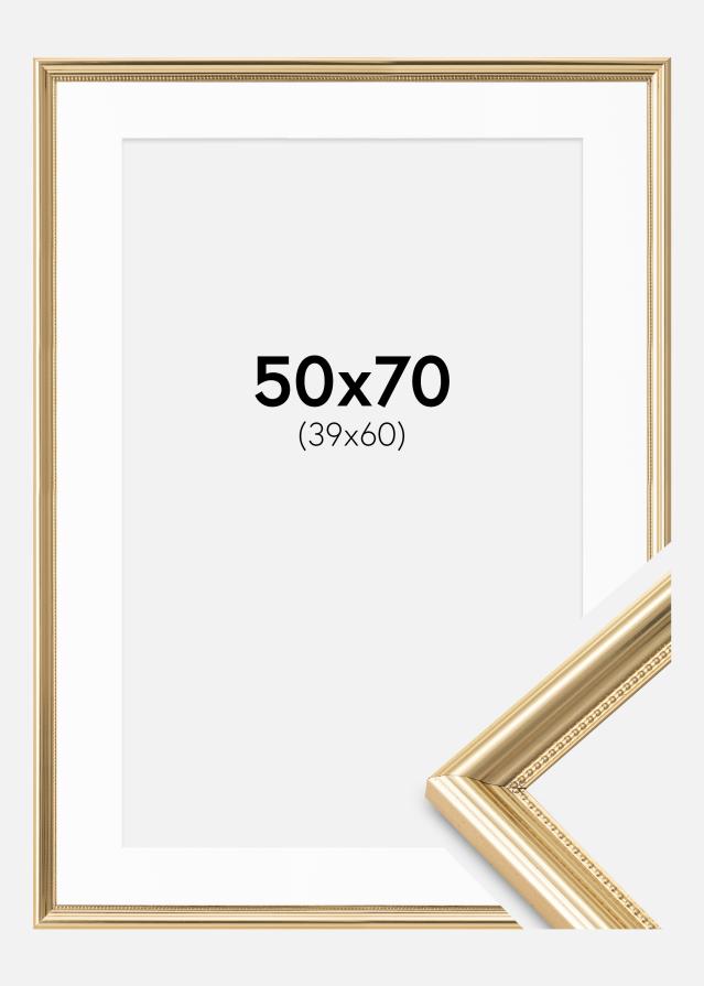Okvir Gala zlato 50x70 cm - Paspartȗ Bela 40x61 cm