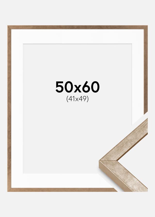 Okvir Ares medenina 50x60 cm - Paspartȗ Bela 42x50 cm