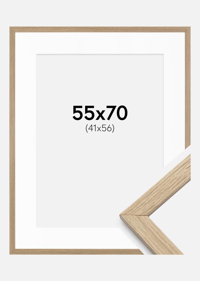 Okvir Stilren hrast 55x70 cm - Paspartȗ bel 42x57 cm