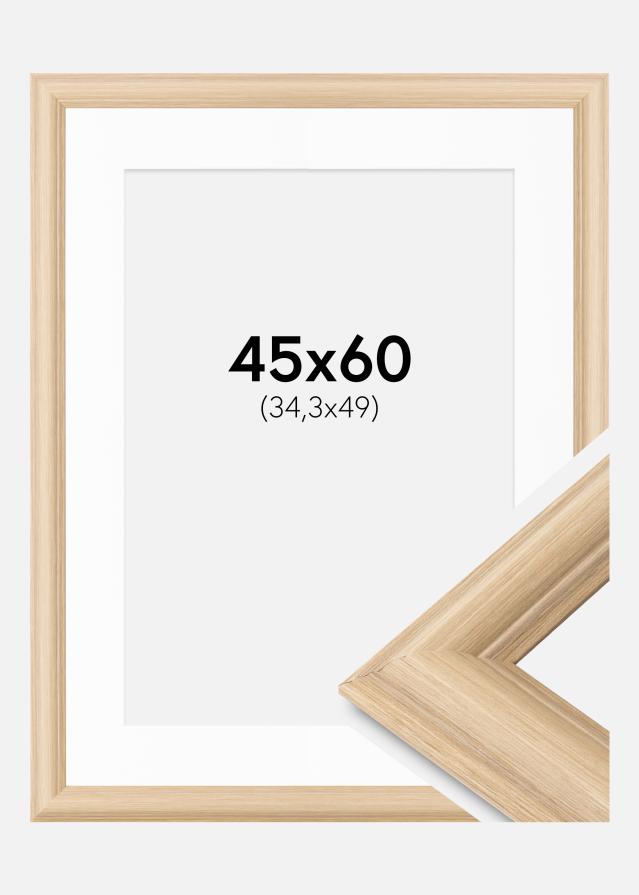 Okvir Västkusten hrast 45x60 cm - Paspartȗ Bela B3 353x500 mm
