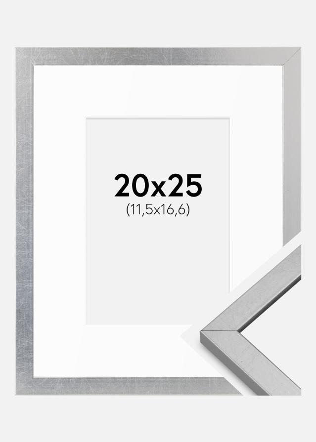 Okvir Minerva Srebrna 20x25 cm - Paspartȗ bel B6 125x176 mm