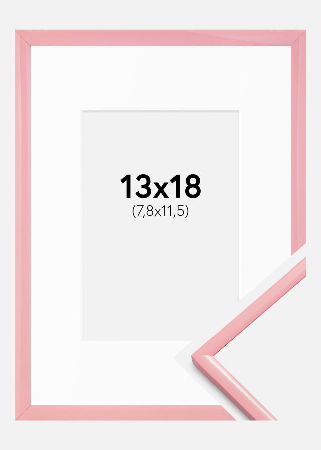 Okvir New Lifestyle roza 13x18 cm - Paspartȗ Bela B7 88x125 mm