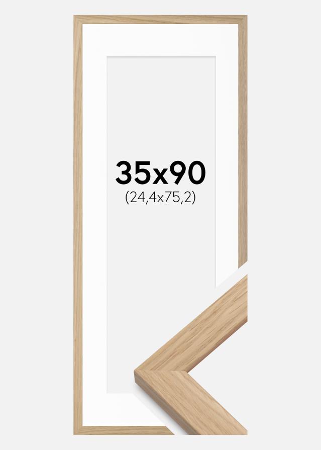 Okvir hrast les 35x90 cm - Paspartȗ bel 10x30 inches