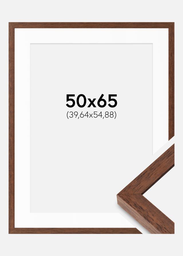 Okvir Hermes Teak 50x65 cm - Paspartȗ Bela 16x22 inches