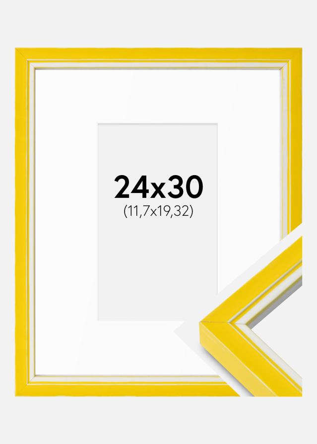 Okvir Diana rumena 24x30 cm - Paspartȗ Bela 5x8 inches