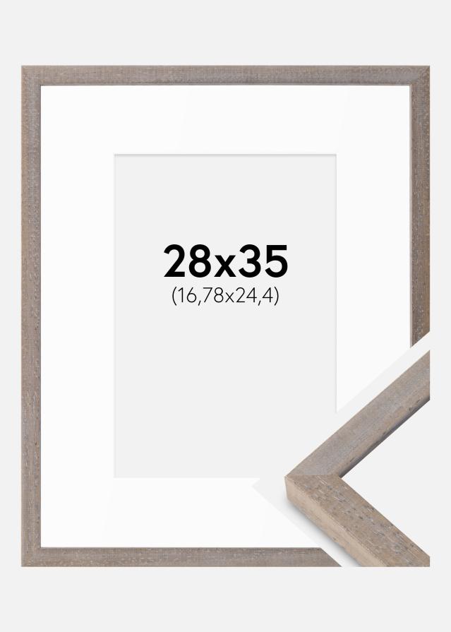 Okvir Ares siva 28x35 cm - Paspartȗ Bela 7x10 inches