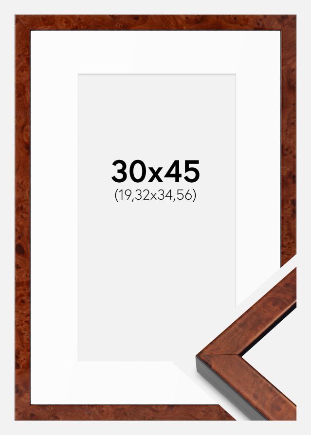 Okvir Hermes oreh 30x45 cm - Paspartȗ Bela 8x14 inches