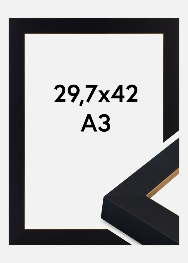 Okvir Sussex Akrilno steklo Črna/Zlata 29,7x42 cm (A3)