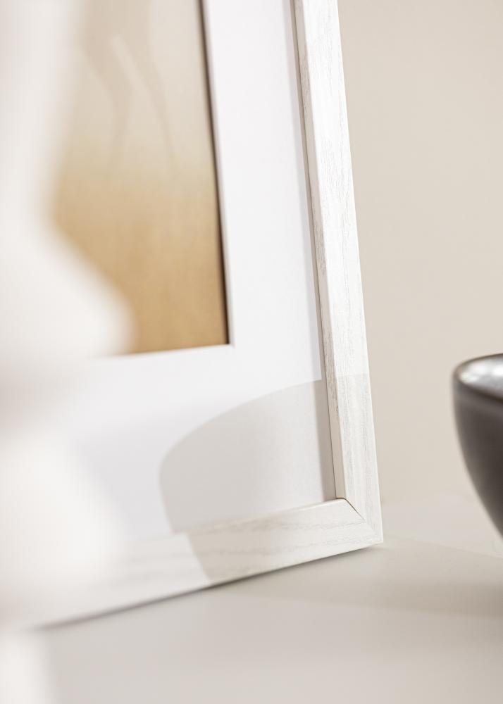 Okvir Stilren Bela hrast 40x50 cm - Paspartȗ bel 12x15 inches