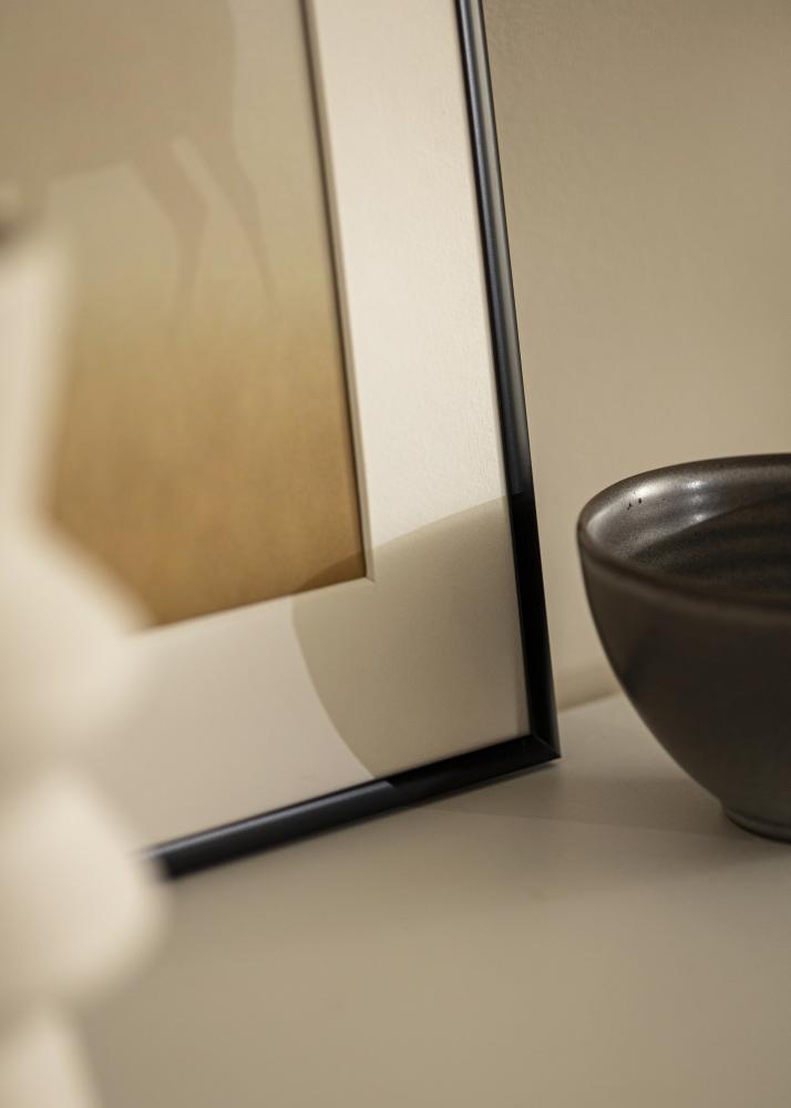 Okvir Scandi mat črna 25x60 cm - Paspartȗ Bela 15x50 cm