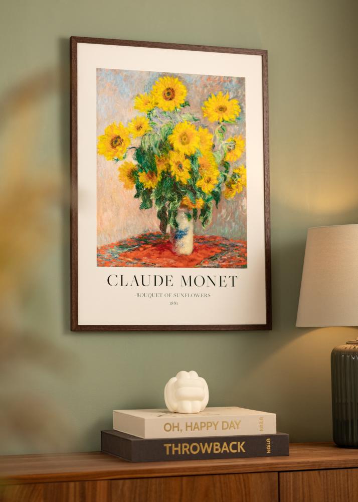 Okvir Ares Teak 40x60 cm - Paspartȗ Bela 25x50 cm