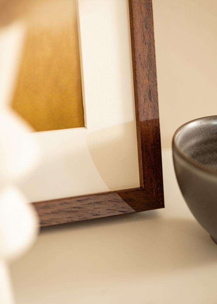 Okvir Hermes Teak 56x71 cm - Paspartȗ Bela 46x61 cm