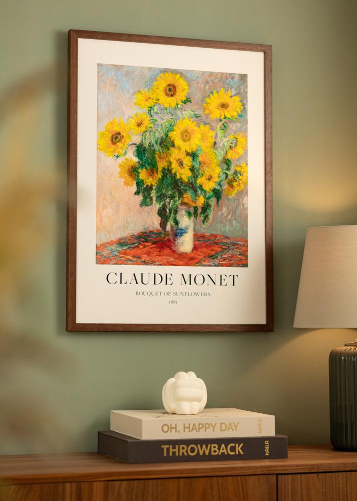 Okvir Hermes Teak 56x71 cm - Paspartȗ Bela 46x61 cm