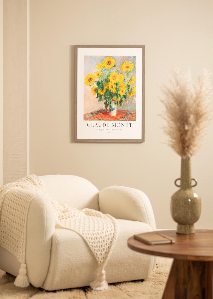 Okvir Hermes siva 60x60 cm - Paspartȗ Bela 50x50 cm