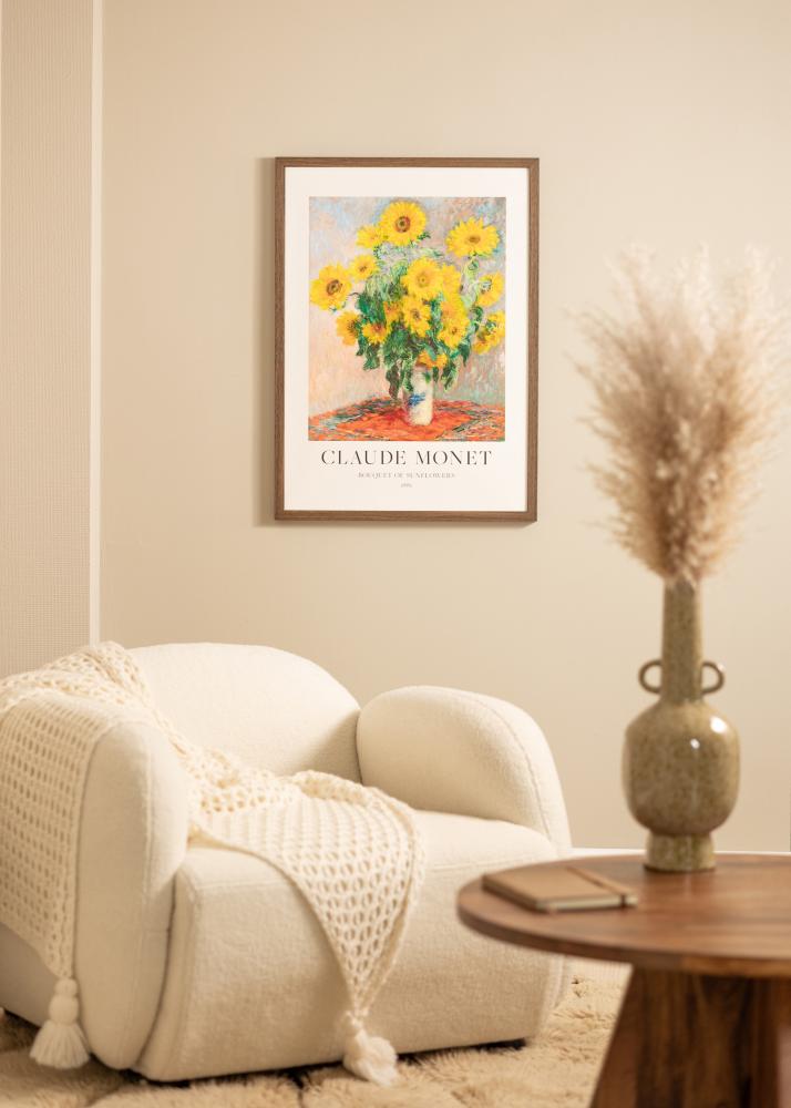 Okvir Hermes oreh 70x90 cm - Paspartȗ Bela 55x70 cm